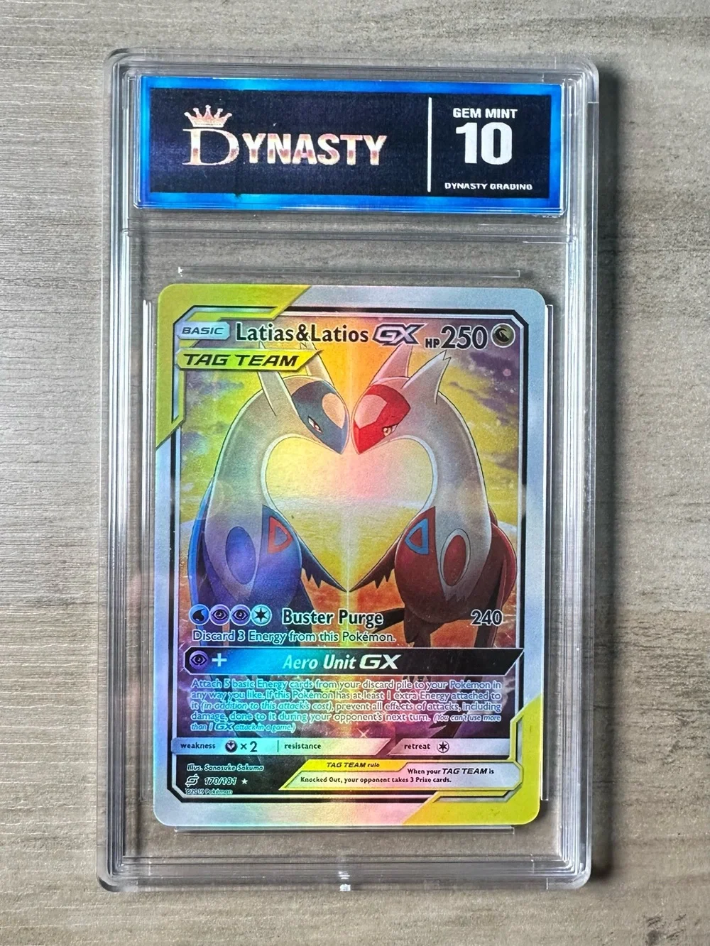 Latias & Latios 2019 Gem Mint 10 Pokemon GX Holo #170/181 Novelty Card. Proxy.